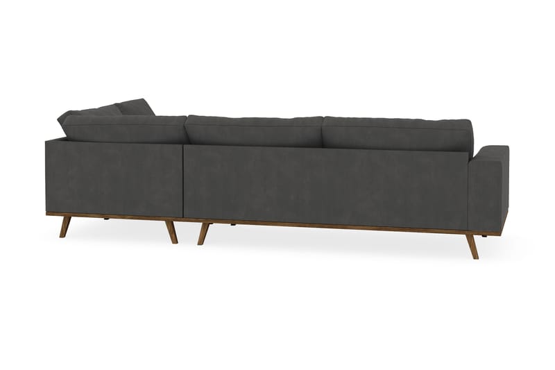 Copenhagen 4-seters Høyrevendt L-formet Sjeselongsofa i Manchester - Mørk grå - Møbler - Sofaer - Sofaer med sjeselong - 4 seters sofa med divan