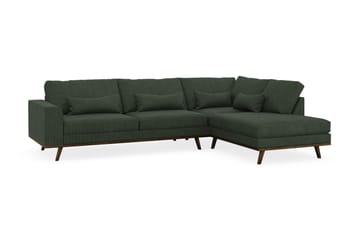 Copenhagen 4-seters Høyrevendt L-formet Sjeselongsofa i Manchester - Mørk grønn - Møbler - Sofaer - Sofaer med sjeselong - 4 seters sofa med divan