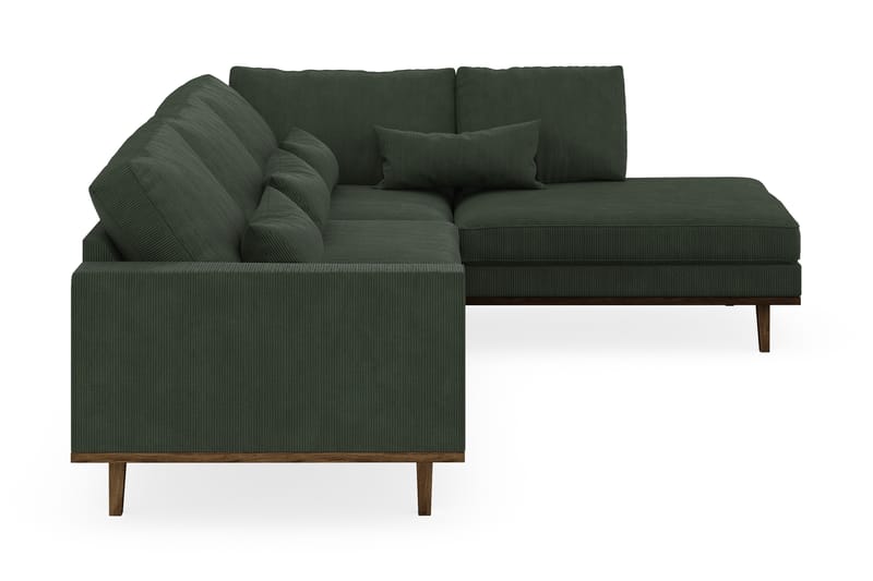 Copenhagen 4-seters Høyrevendt L-formet Sjeselongsofa i Manchester - Mørk grønn - Møbler - Sofaer - Sofaer med sjeselong - 4 seters sofa med divan