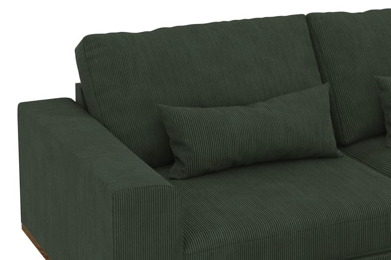 Copenhagen 4-seters Høyrevendt L-formet Sjeselongsofa i Manchester - Mørk grønn - Møbler - Sofaer - Sofaer med sjeselong - 4 seters sofa med divan