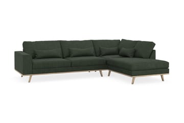 Copenhagen 4-seters Høyrevendt L-formet Sjeselongsofa i Manchester - Mørk grønn - Møbler - Sofaer - Sofaer med sjeselong - 4 seters sofa med divan