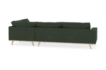 Copenhagen 4-seters Høyrevendt L-formet Sjeselongsofa i Manchester - Mørk grønn - Møbler - Sofaer - Sofaer med sjeselong - 4 seters sofa med divan
