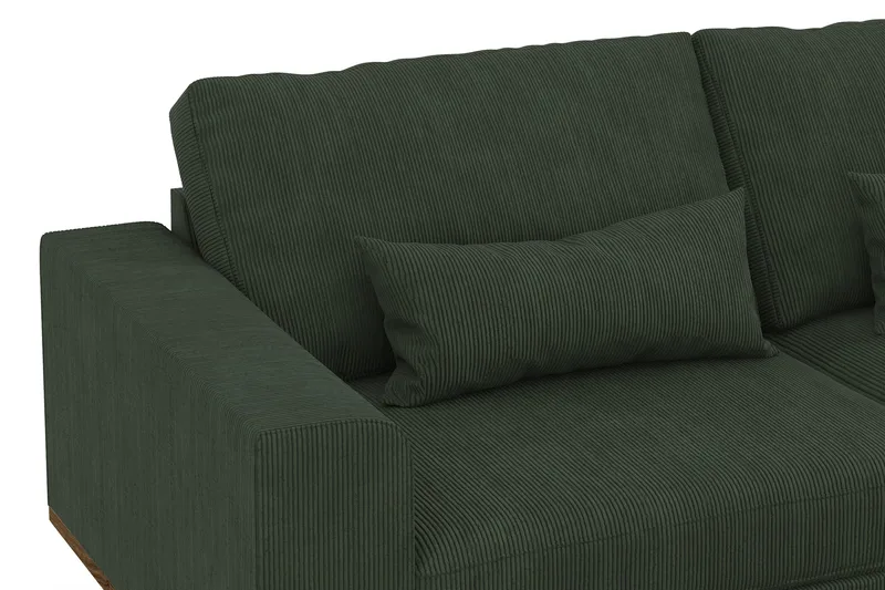 Copenhagen 4-seters Høyrevendt L-formet Sjeselongsofa i Manchester - Mørk grønn - Møbler - Sofaer - Sofaer med sjeselong - 4 seters sofa med divan