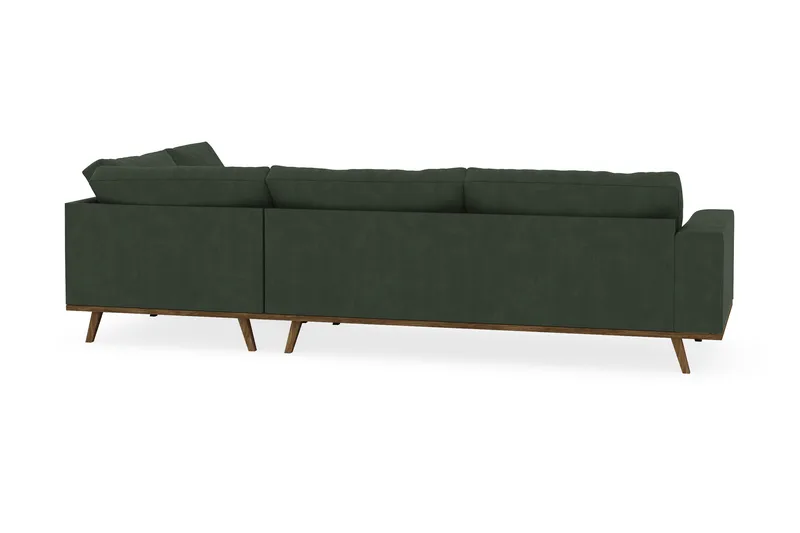 Copenhagen 4-seters Høyrevendt L-formet Sjeselongsofa i Manchester - Mørk grønn - Møbler - Sofaer - Sofaer med sjeselong - 4 seters sofa med divan