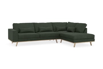 Copenhagen 4-seters Høyrevendt L-formet Sjeselongsofa i Manchester - Mørk grønn - Møbler - Sofaer - Sofaer med sjeselong - 4 seters sofa med divan