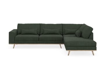 Copenhagen 4-seters Høyrevendt L-formet Sjeselongsofa i Manchester - Mørk grønn - Møbler - Sofaer - Sofaer med sjeselong - 4 seters sofa med divan