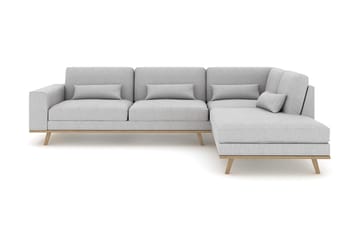 Copenhagen 4-seters Høyrevendt L-formet Sjeselongsofa i Stoff - Grå - Møbler - Sofaer - Sofaer med sjeselong - 4 seters sofa med divan