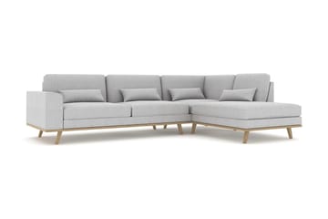 Copenhagen 4-seters Høyrevendt L-formet Sjeselongsofa i Stoff - Grå - Møbler - Sofaer - Sofaer med sjeselong - 4 seters sofa med divan