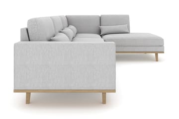 Copenhagen 4-seters Høyrevendt L-formet Sjeselongsofa i Stoff - Grå - Møbler - Sofaer - Sofaer med sjeselong - 4 seters sofa med divan
