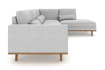 Copenhagen 4-seters Høyrevendt L-formet Sjeselongsofa i Stoff - Grå - Møbler - Sofaer - Sofaer med sjeselong - 4 seters sofa med divan