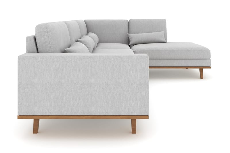 Copenhagen 4-seters Høyrevendt L-formet Sjeselongsofa i Stoff - Grå - Møbler - Sofaer - Sofaer med sjeselong - 4 seters sofa med divan