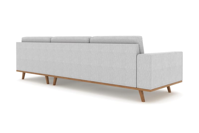 Copenhagen 4-seters Høyrevendt L-formet Sjeselongsofa i Stoff - Grå - Møbler - Sofaer - Sofaer med sjeselong - 4 seters sofa med divan