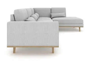 Copenhagen 4-seters Høyrevendt L-formet Sjeselongsofa i Stoff - Grå - Møbler - Sofaer - Sofaer med sjeselong - 4 seters sofa med divan