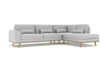 Copenhagen 4-seters Høyrevendt L-formet Sjeselongsofa i Stoff - Grå - Møbler - Sofaer - Sofaer med sjeselong - 4 seters sofa med divan
