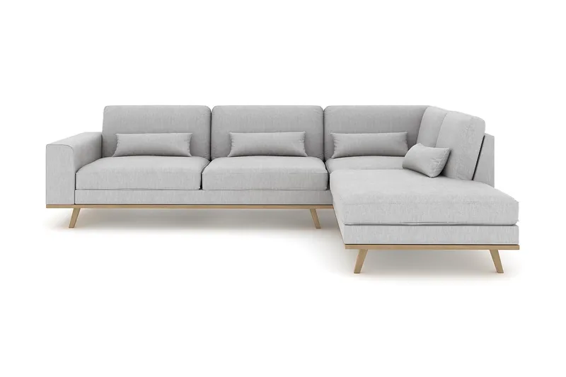 Copenhagen 4-seters Høyrevendt L-formet Sjeselongsofa i Stoff - Grå - Møbler - Sofaer - Sofaer med sjeselong - 4 seters sofa med divan
