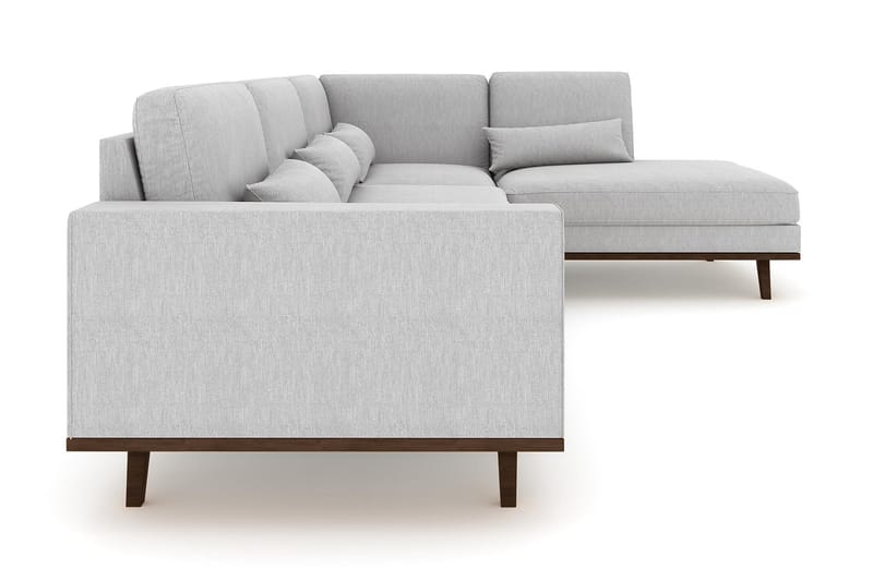 Copenhagen 4-seters Høyrevendt L-formet Sjeselongsofa i Stoff - Grå - Møbler - Sofaer - Sofaer med sjeselong - 4 seters sofa med divan