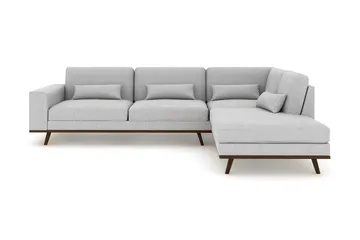 Copenhagen 4-seters Høyrevendt L-formet Sjeselongsofa i Stoff - Grå - Møbler - Sofaer - Sofaer med sjeselong - 4 seters sofa med divan