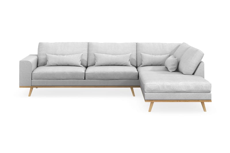 Copenhagen 4-seters Høyrevendt L-formet Sjeselongsofa i Stoff - Lys grå - Møbler - Sofaer - Sofaer med sjeselong - 4 seters sofa med divan