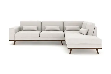 Copenhagen 4-seters Høyrevendt L-formet Sjeselongsofa i Stoff - Lys grå - Møbler - Sofaer - Sofaer med sjeselong - 4 seters sofa med divan