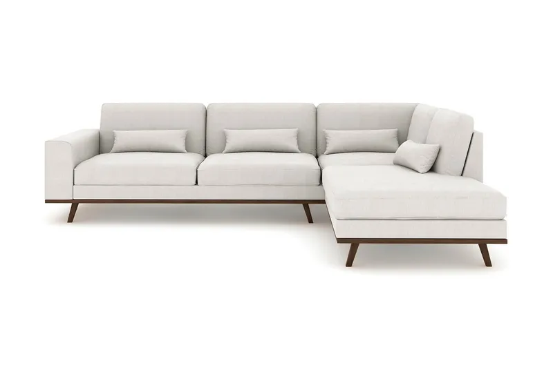 Copenhagen 4-seters Høyrevendt L-formet Sjeselongsofa i Stoff - Lys grå - Møbler - Sofaer - Sofaer med sjeselong - 4 seters sofa med divan