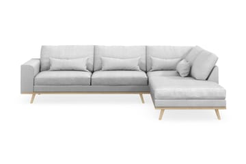 Copenhagen 4-seters Høyrevendt L-formet Sjeselongsofa i Stoff - Lys grå - Møbler - Sofaer - Sofaer med sjeselong - 4 seters sofa med divan
