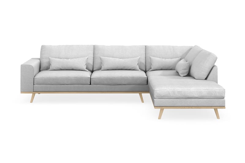 Copenhagen 4-seters Høyrevendt L-formet Sjeselongsofa i Stoff - Lys grå - Møbler - Sofaer - Sofaer med sjeselong - 4 seters sofa med divan