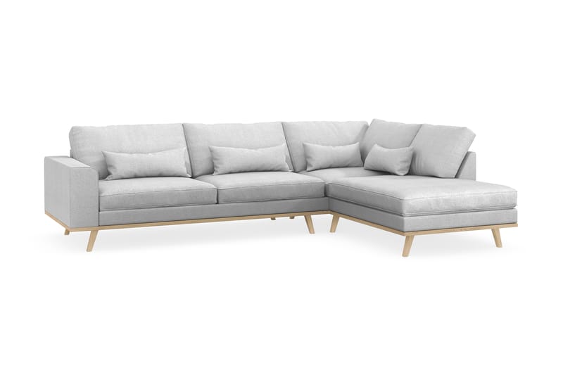 Copenhagen 4-seters Høyrevendt L-formet Sjeselongsofa i Stoff - Lys grå - Møbler - Sofaer - Sofaer med sjeselong - 4 seters sofa med divan