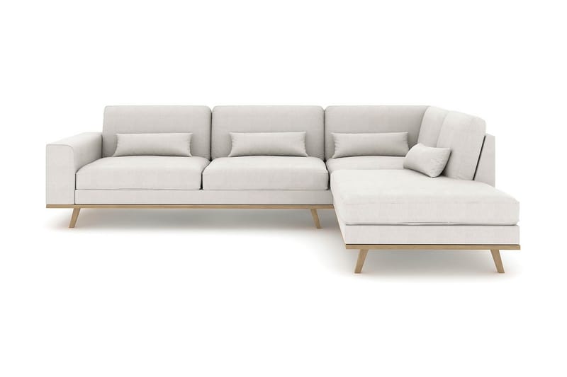 Copenhagen 4-seters Høyrevendt L-formet Sjeselongsofa i Stoff - Lys grå - Møbler - Sofaer - Sofaer med sjeselong - 4 seters sofa med divan