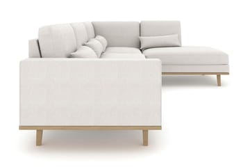 Copenhagen 4-seters Høyrevendt L-formet Sjeselongsofa i Stoff - Lys grå - Møbler - Sofaer - Sofaer med sjeselong - 4 seters sofa med divan