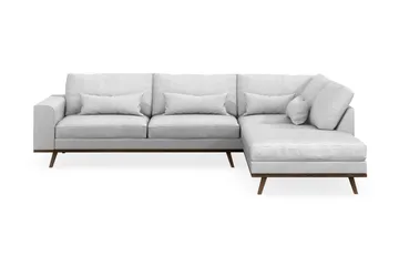 Copenhagen 4-seters Høyrevendt L-formet Sjeselongsofa i Stoff - Lys grå - Møbler - Sofaer - Sofaer med sjeselong - 4 seters sofa med divan
