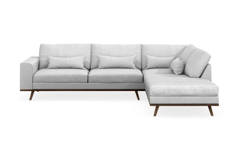 Copenhagen 4-seters Høyrevendt L-formet Sjeselongsofa i Stoff - Lys grå - Møbler - Sofaer - Sofaer med sjeselong - 4 seters sofa med divan