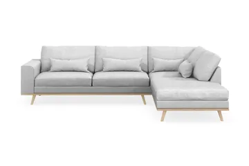 Copenhagen 4-seters Høyrevendt L-formet Sjeselongsofa i Stoff - Lys grå - Møbler - Sofaer - Sofaer med sjeselong - 4 seters sofa med divan