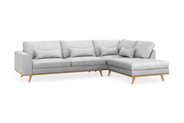 Copenhagen 4-seters Høyrevendt L-formet Sjeselongsofa i Stoff - Lys grå - Møbler - Sofaer - Sofaer med sjeselong - 4 seters sofa med divan