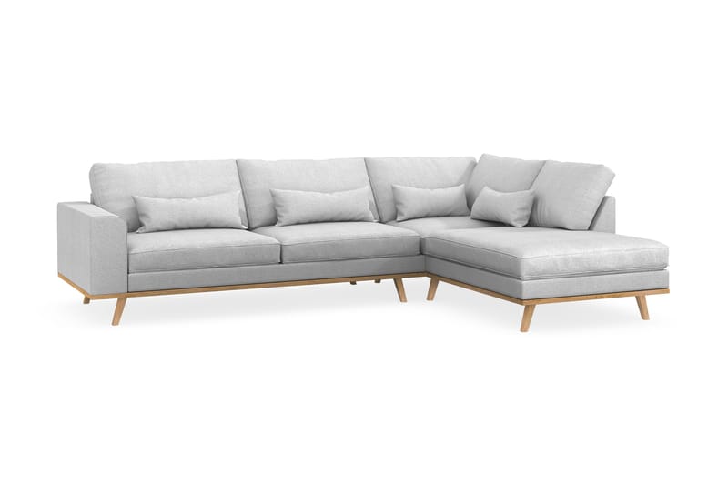 Copenhagen 4-seters Høyrevendt L-formet Sjeselongsofa i Stoff - Lys grå - Møbler - Sofaer - Sofaer med sjeselong - 4 seters sofa med divan