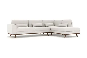 Copenhagen 4-seters Høyrevendt L-formet Sjeselongsofa i Stoff - Lys grå - Møbler - Sofaer - Sofaer med sjeselong - 4 seters sofa med divan
