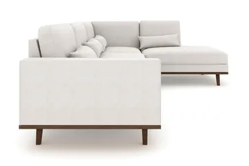 Copenhagen 4-seters Høyrevendt L-formet Sjeselongsofa i Stoff - Lys grå - Møbler - Sofaer - Sofaer med sjeselong - 4 seters sofa med divan