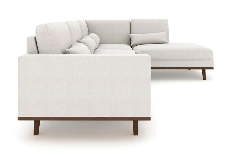 Copenhagen 4-seters Høyrevendt L-formet Sjeselongsofa i Stoff - Lys grå - Møbler - Sofaer - Sofaer med sjeselong - 4 seters sofa med divan