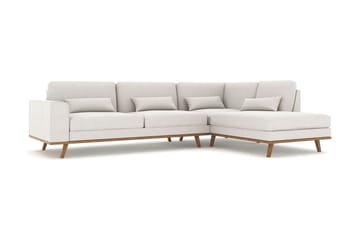 Copenhagen 4-seters Høyrevendt L-formet Sjeselongsofa i Stoff - Lys grå - Møbler - Sofaer - Sofaer med sjeselong - 4 seters sofa med divan
