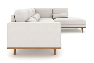 Copenhagen 4-seters Høyrevendt L-formet Sjeselongsofa i Stoff - Lys grå - Møbler - Sofaer - Sofaer med sjeselong - 4 seters sofa med divan