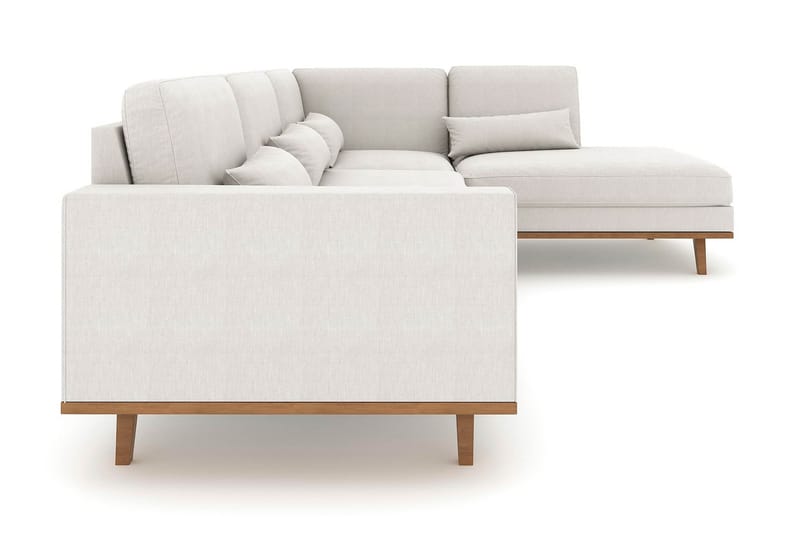 Copenhagen 4-seters Høyrevendt L-formet Sjeselongsofa i Stoff - Lys grå - Møbler - Sofaer - Sofaer med sjeselong - 4 seters sofa med divan