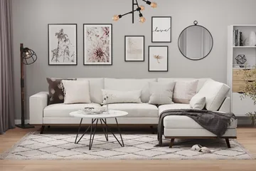 Copenhagen 4-seters Høyrevendt L-formet Sjeselongsofa i Stoff - Lys grå - Møbler - Sofaer - Sofaer med sjeselong - 4 seters sofa med divan