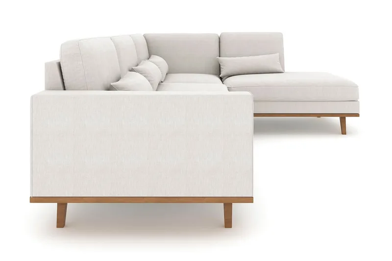 Copenhagen 4-seters Høyrevendt L-formet Sjeselongsofa i Stoff - Lys grå - Møbler - Sofaer - Sofaer med sjeselong - 4 seters sofa med divan