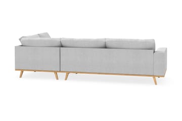 Copenhagen 4-seters Høyrevendt L-formet Sjeselongsofa i Stoff - Lys grå - Møbler - Sofaer - Sofaer med sjeselong - 4 seters sofa med divan