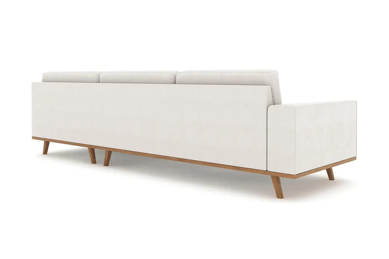 Copenhagen 4-seters Høyrevendt L-formet Sjeselongsofa i Stoff - Lys grå - Møbler - Sofaer - Sofaer med sjeselong - 4 seters sofa med divan