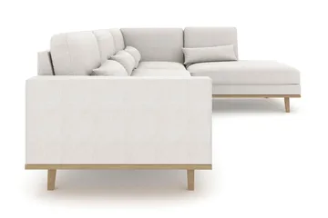 Copenhagen 4-seters Høyrevendt L-formet Sjeselongsofa i Stoff - Lys grå - Møbler - Sofaer - Sofaer med sjeselong - 4 seters sofa med divan
