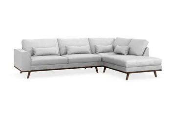 Copenhagen 4-seters Høyrevendt L-formet Sjeselongsofa i Stoff - Lys grå - Møbler - Sofaer - Sofaer med sjeselong - 4 seters sofa med divan