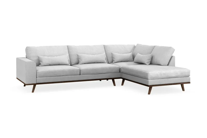Copenhagen 4-seters Høyrevendt L-formet Sjeselongsofa i Stoff - Lys grå - Møbler - Sofaer - Sofaer med sjeselong - 4 seters sofa med divan