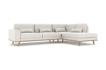 Copenhagen 4-seters Høyrevendt L-formet Sjeselongsofa i Stoff - Lys grå - Møbler - Sofaer - Sofaer med sjeselong - 4 seters sofa med divan