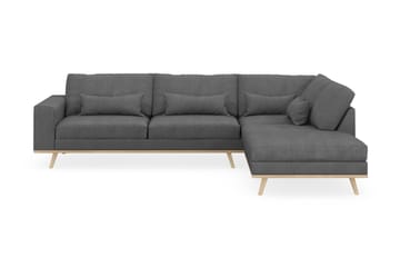 Copenhagen 4-seters Høyrevendt L-formet Sjeselongsofa i Stoff - Mørk grå - Møbler - Sofaer - Sofaer med sjeselong - 4 seters sofa med divan