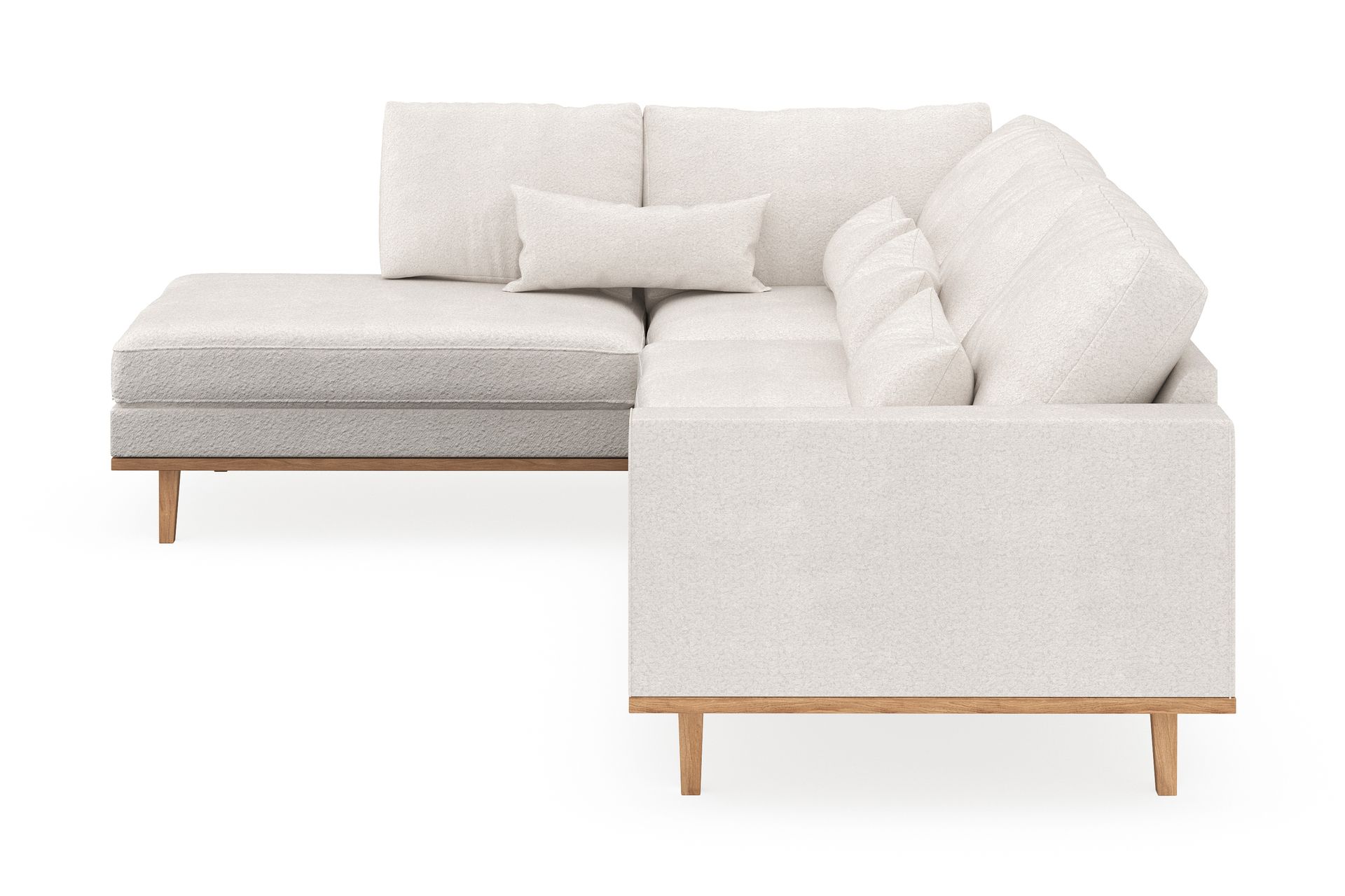 Copenhagen 4-seters Venstrevendt L-formet Sjeselongsofa i Bouclé - Hvit - Møbler - Sofaer - Sofaer med sjeselong - 4 seters sofa med divan